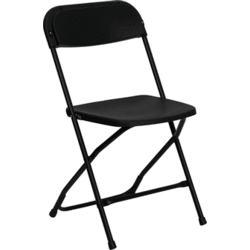 BLACK FOLDING PLASTIC CHAIRS