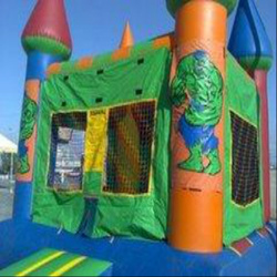 Green Castle Bounce House (Choose your Banner)